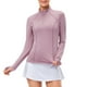 thumbnail image 1 of Camisa deportiva para mujer, Color sólido, cuello alto, manga larga, cremallera, elástica, absorbent Abanopi Camiseta deportiva de mujer, 1 of 7