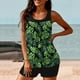 thumbnail image 4 of Trajes de baño tankini para mujer Trajes de baño de dos piezas con espalda de tiras y estampado conservador para mujer Traje de baño de dos piezas para mujer, 4 of 6