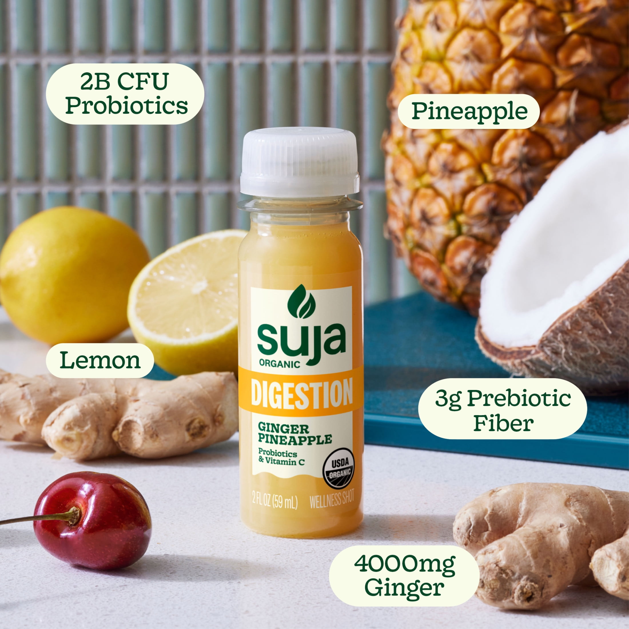 Susi Ginanjar　送料分&バッテリーグレードアップ分 5 pack) Suja Organic Digestion Ginger Pineapple Shot, 1.7 fl oz