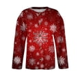 thumbnail image 4 of Stralyhd Christmas Cardigan for Women Plus Size Funny Snowflake Print Button Down Cardigan Sweaters Fall Winter Casual Comfy Open Front Knitted Outerwear Deep Red S, 4 of 5