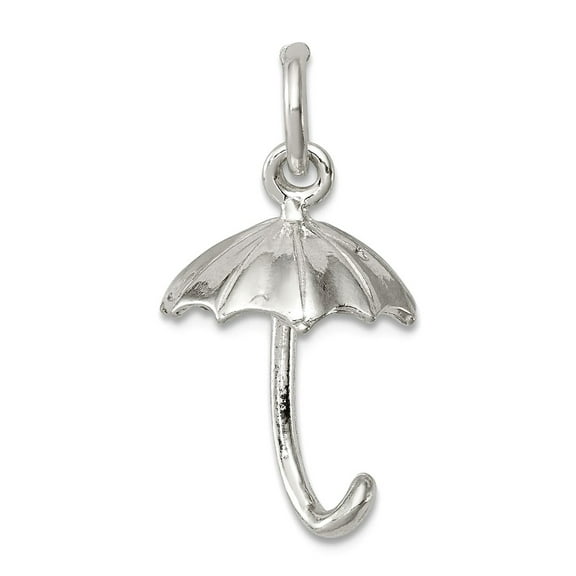 925 Sterling Silver Solid Polished Umbrella Charm 25x12mm Wide Pendant Necklace for Women