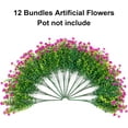 thumbnail image 3 of 12 Bundles Artificial Faux Flowers & Greenery Plants,Realistic UV-Resistant Plastic Shrubs Bushes for Indoor/Outdoor Decor - Home, Porch, Patio Garden (Fuchsia), 3 of 7