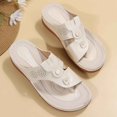 thumbnail image 5 of Slippers for Women,Slippers With Toe Post Design For Everyday Comfort Casual Style Ideal Perfectly Paired With Relaxed Attire,Womens Slippers,White,5.5, 5 of 9