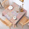thumbnail image 2 of Pioneer Flower Floral Print Pattern Square Tablecloth,Waterproof Square Table Cover,Wipeable Spillproof Washable Table Cover for Home Kitchen Party Decor 52"x52"(132x132cm), 2 of 6