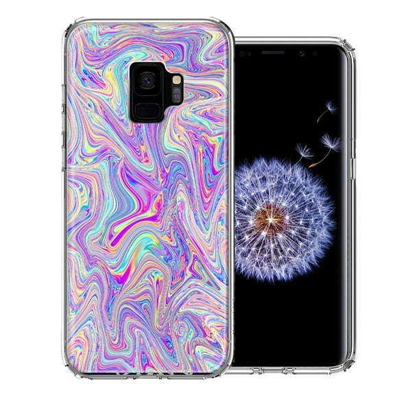 MUNDAZE For Samsung Galaxy S9 Paint Swirl Design Double Layer Phone Case Cover
