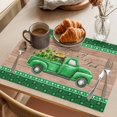 thumbnail image 3 of Saint Patrick's Day Placemats Set of 8 Luck Leaves Car Brown Wooden Plaid Place Mats Indoor Wipeable Table Mats Washable Cloth Dining Table Placemats for Kitchen Holiday Party Home Decor 13x19 Inch, 3 of 9