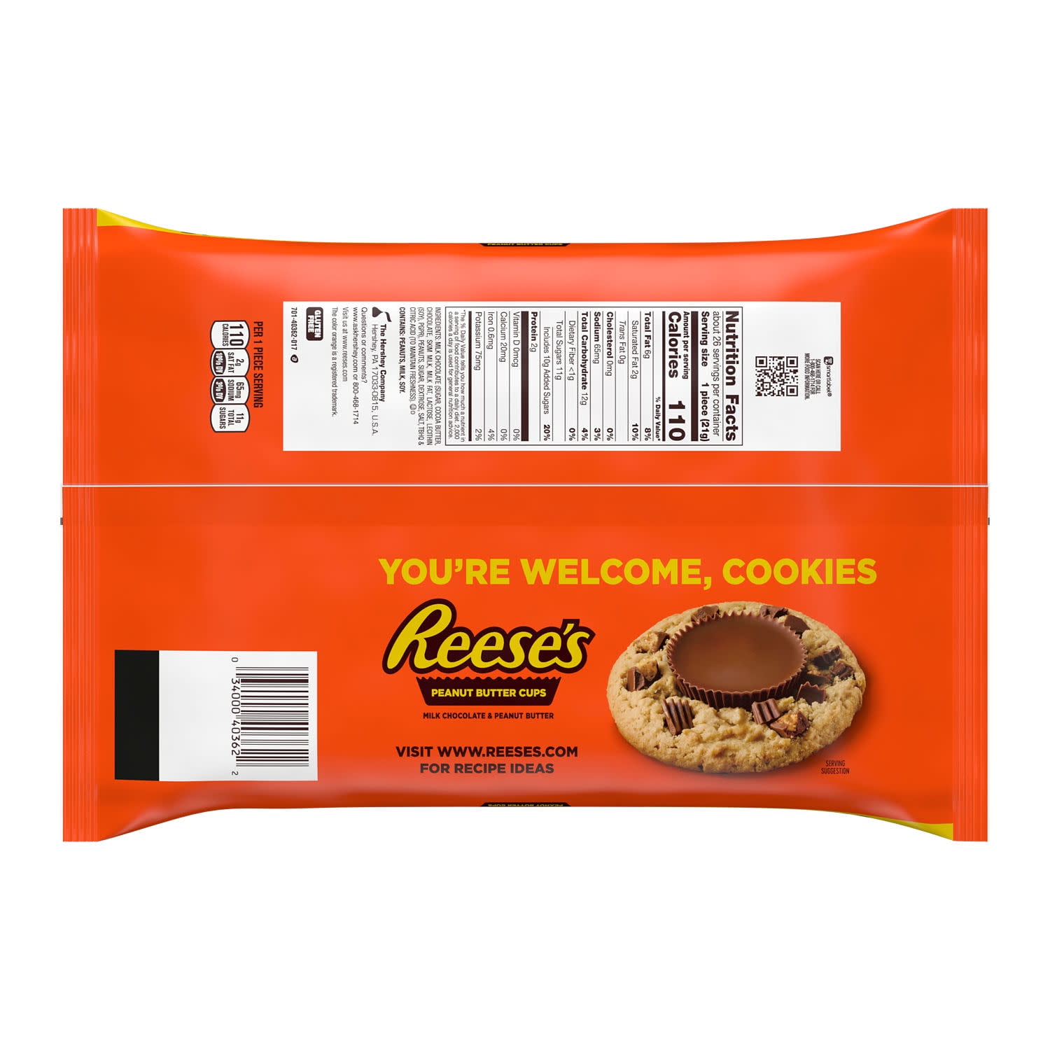 (5 pack) Reese's Milk Chocolate Snack Size Peanut Butter Cups Candy, Jumbo Bag 19.5 oz