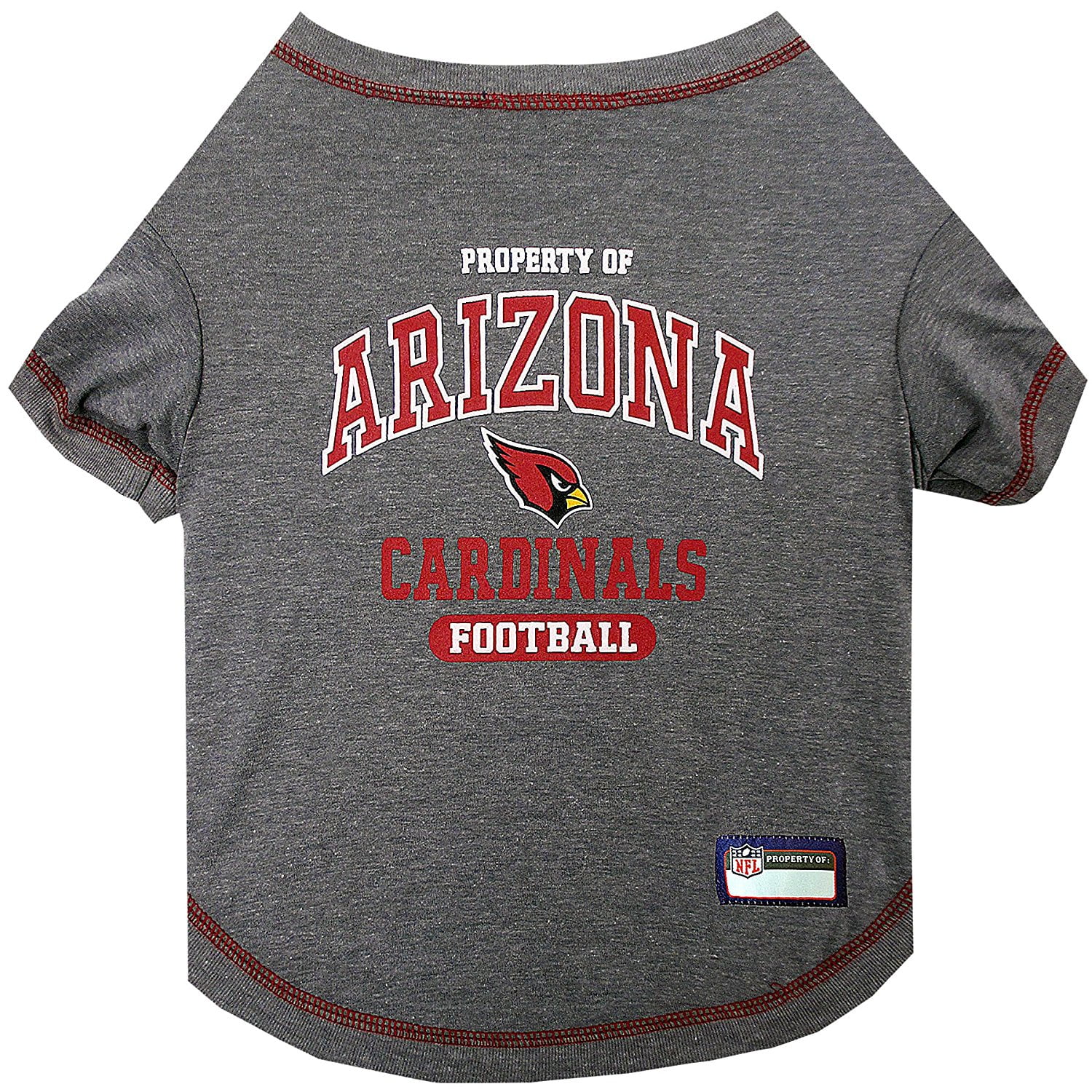 Pets First NFL Arizona Cardinals Pet T-Shirt. Licensed Wrinkle-free Tee Shirt for Dogs/Cats. Football Shirt