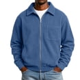 thumbnail image 2 of Rvwovn Men's Ribbed Trucker Jacket Full Zip Lapel Collar Corduroy Fall Outerwear for Daily Wear, 2 of 6