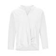 thumbnail image 5 of HAiming Plus Size Shirts for Women Solid Color V Neck Long Sleeve Tunic Tops Loose Casual Pullover Elegant Blouse, 5 of 6
