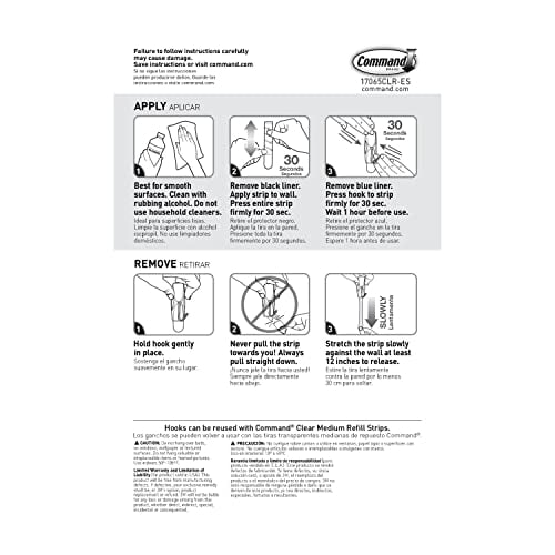 Command Medium Wire Toggle Hook Value Pack, Clear, 6-Hooks, Organize  Damage-Free 
