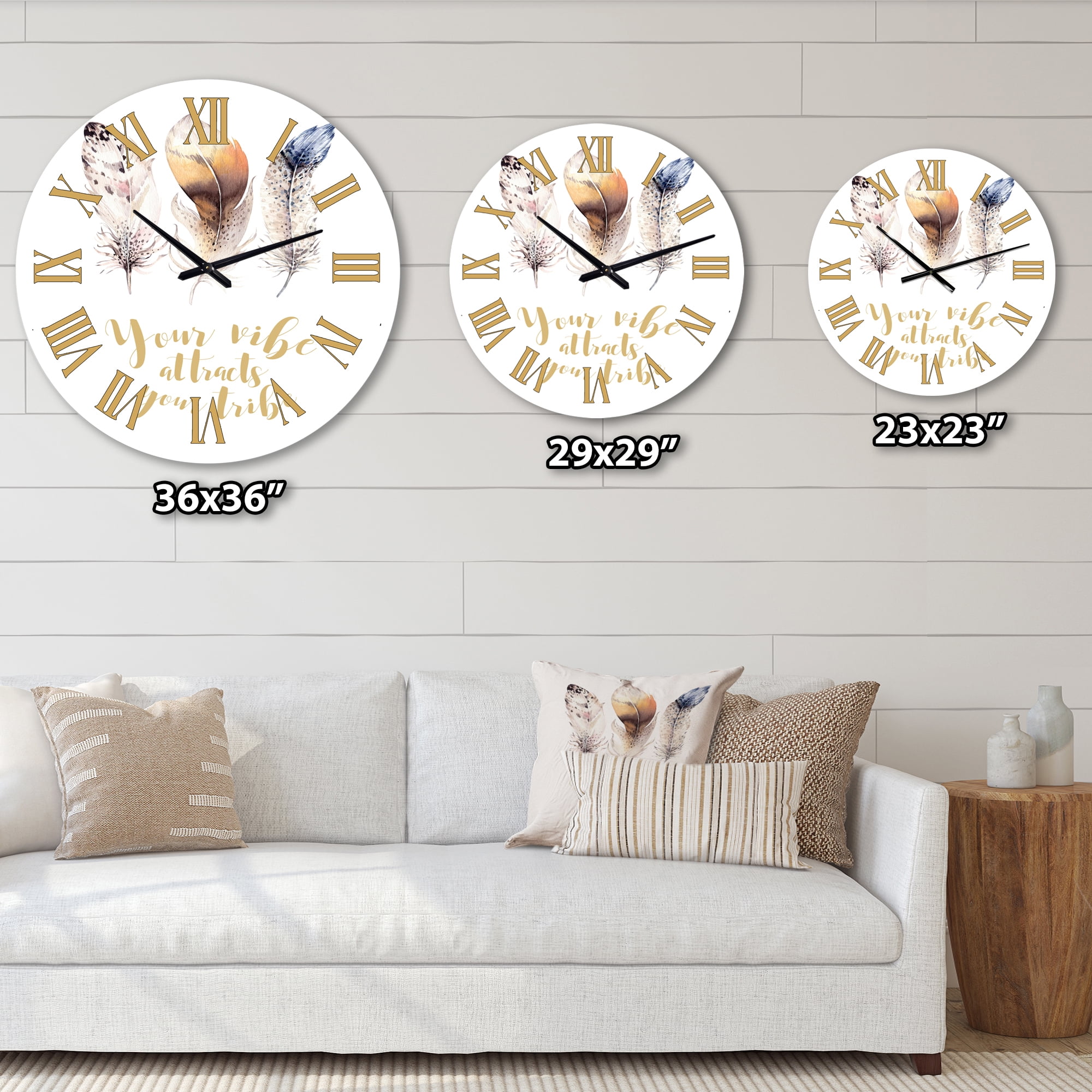 Designart 1 in Quartz Bohemian Wall Clock