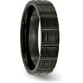 thumbnail image 5 of Chisel Titanium Brushed and Polished Black IP-plated 6.2mm Notched Band - Ring Size 9.0, 5 of 8