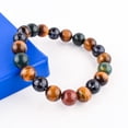 thumbnail image 2 of QNAVIC Triple Stone Physic Abilities Bracelet, Natural Tiger Eye – Bloodstone – Iolite Beads Handmade Stretch Bracelet For Unisex, Healing Chakra Energy Crystal, Metaphysical Bracelet, 2 of 5