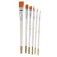thumbnail image 4 of Juego De 6 Pinceles De Pintura Multiusos, Mini Varilla Blanca De Nailon, Pintura Al óleo, Puntas Redondas, Puntas Planas, Juego De Pinceles De Acuarela, 4 of 7