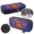 thumbnail image 4 of Picia Peace And Love Pattern Large Capacity PU Leather Pencil Case Organizer Pen Marker Holder Double Zipper Storage Bag Big Pencil Pouch for College Office, 4 of 6