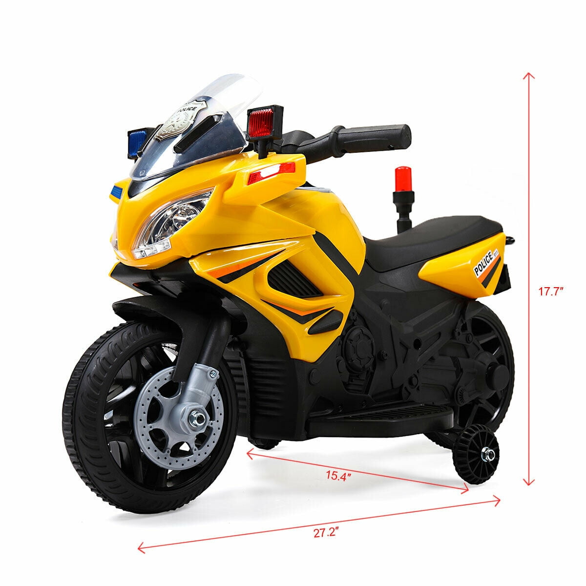 Private Jungle Kids Ride on Motorcycle, Red 6V Battery Powered 4 Wheels Motorcycle Toy for Children Boys & Girls,Yellow