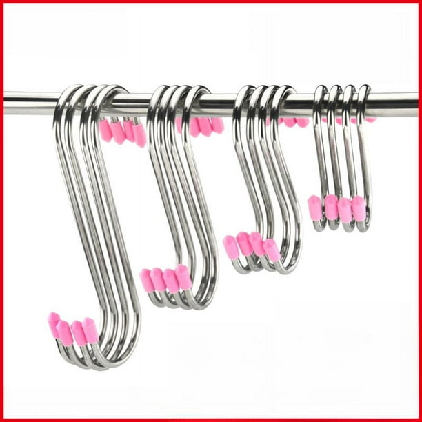 Gancho en forma de S de acero inoxidable de 4 mm de grosor, gancho para carne, gancho de cocina, gancho en forma de S de acero inoxidable, gancho de barra transversal