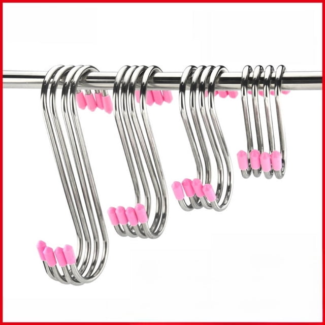 Gancho en forma de S de acero inoxidable de 4 mm de grosor, gancho para carne, gancho de cocina, gancho en forma de S de acero inoxidable, gancho de barra transversal