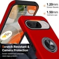 thumbnail image 3 of KOMI for Google Pixel 9 Case/Google Pixel 9 Pro Case, Slim Fit Military Grade Shockproof Case for Pixel 9/9 Pro with Ring Holder Kickstand Protective Phone Case for Google Pixel 9/9 Pro, Red, 3 of 5