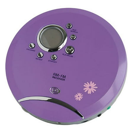 Durabrand CD Player And Radio w/ 60 Second Anti-Skip, Purple, CD-916