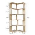 thumbnail image 7 of BALANBO Corner Bookshelf Solid Wood 5 Tier Tall Bookcase for Living Room, Raw Wood, 7 of 7