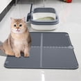 thumbnail image 1 of Alfombra de arena para gatos, almohadilla de pie, alfombra del piso, silicona portátil de gato que captaba la alfombrilla para gatos de suministro de gris, 1 of 10