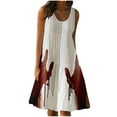 thumbnail image 2 of Viikei Womens Dresses Summer,Women's Summer Casual Loose Sleevless Crew Neck Dress Wine XXXXL, 2 of 5