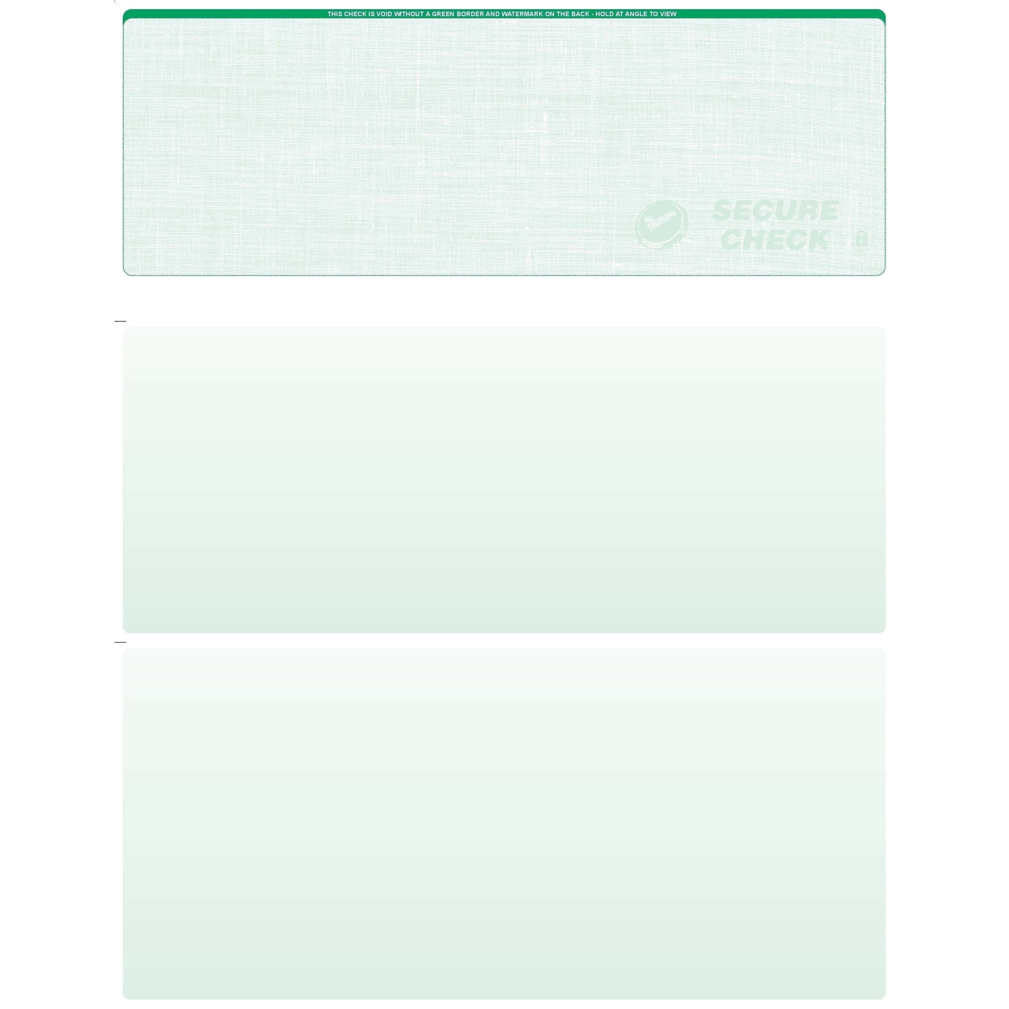 ABC Blank Check Stock (Linen) - Green Top Check Paper for Laser & Inkjet Printers - 500 Sheets