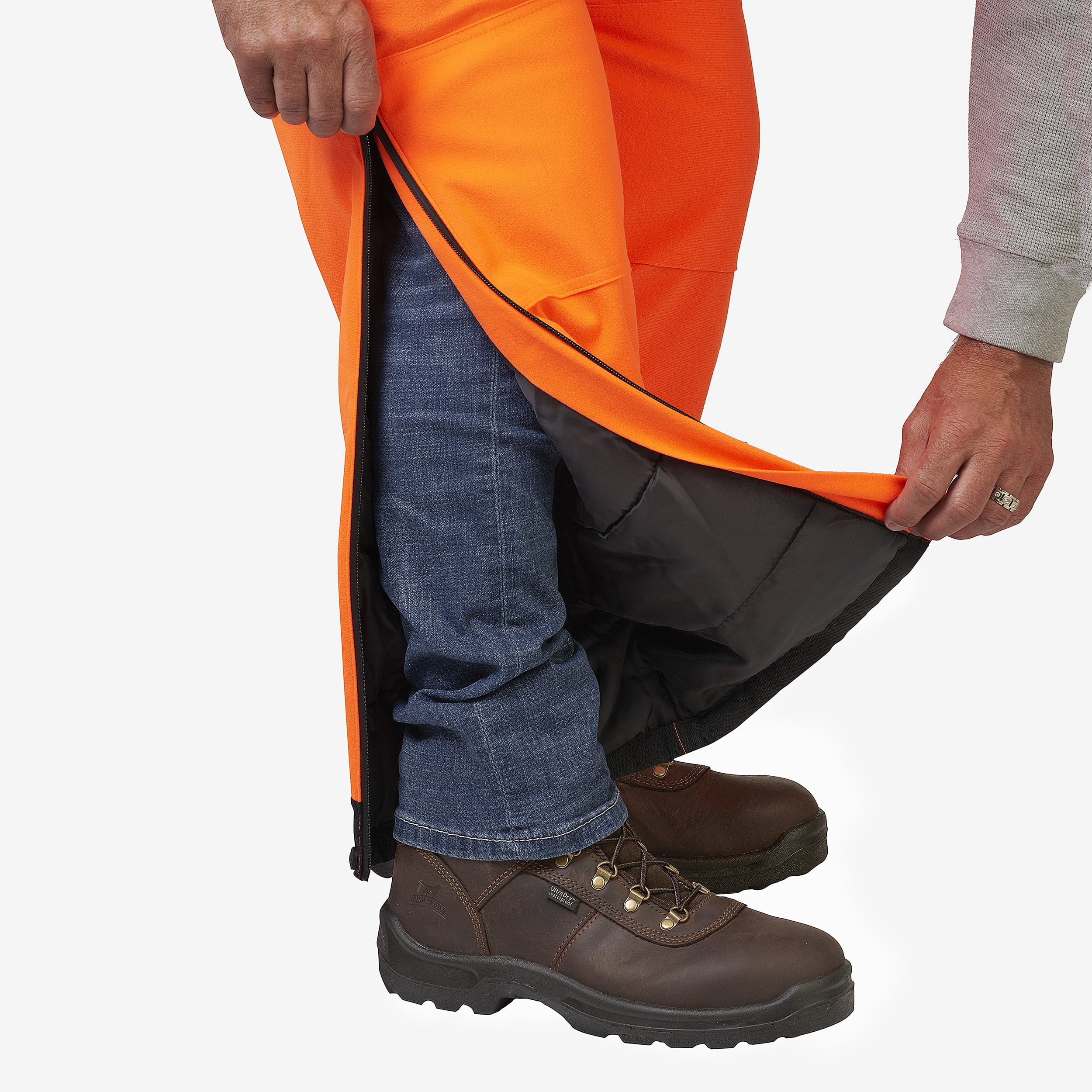 Mossy Oak Blaze Orange Men's Insulated Hunting Bibs, up to Size 3XL, Adult