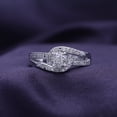 thumbnail image 2 of AFFY Swirl Bypass Ring for Women, 0.20CT Round Natural Diamond 14K White Gold over Silver-11.5, 2 of 5