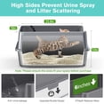 thumbnail image 3 of 2PACK Stainless Steel Cat Litter Box with High Sides Lid, Extra Large XL Litter Box for Big Cats, Metal Kitty Litter Boxes with Anti-Leakage Enclosure,Non-Stick,Odorless,Scoop Included, 3 of 6