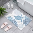 thumbnail image 4 of Summer Indoor Door Mat 20x31.5 Inch Navy Blue Grey Coastal Ocean Sea Turtle Coral Seashell Front Door Mat Non Slip Washable Entryway Rug Low Profile Dirt Trapper Doormat for Bathroom Kitchen Bedroom, 4 of 9