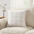 thumbnail image 2 of My Texas House 20" x 20" Ivory Woven Plaid Decorative Pillow Cover, 2 of 5
