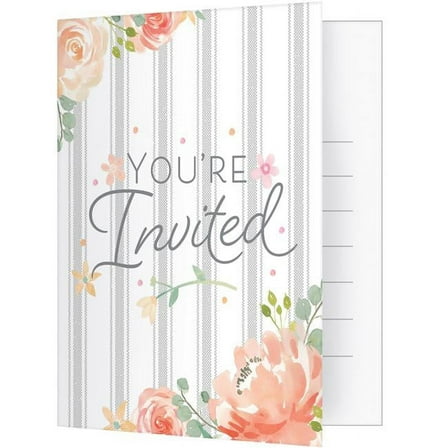 Creative Converting 340136 Country Floral Invitations, 8 Count