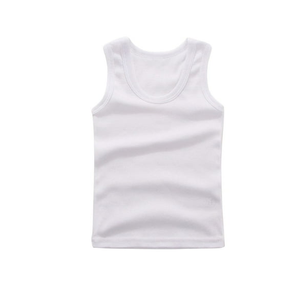 FAHXNVB Boys Girls Tank Top Soft Cotton Crewneck Sleeveless Shirt Solid Color Casual Tops Breathable Basic Summer Vest Size 2-14 Years