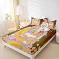 thumbnail image 4 of Feelyou Magic Girl Princess Bed Sheets, Dreamy Fairy Tale King Sheets, Orange Rose Flower Sheet Set, Super Cozy Room Decor, 4-Piece, 4 of 7