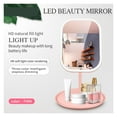 thumbnail image 4 of LED Makeup Vanity Mirror With Lights Rotating Mirror With Storage Desktop Adjustable Dimmer USB Cosmetic Mirror Makeup Vanity ,Widely Use, 4 of 7
