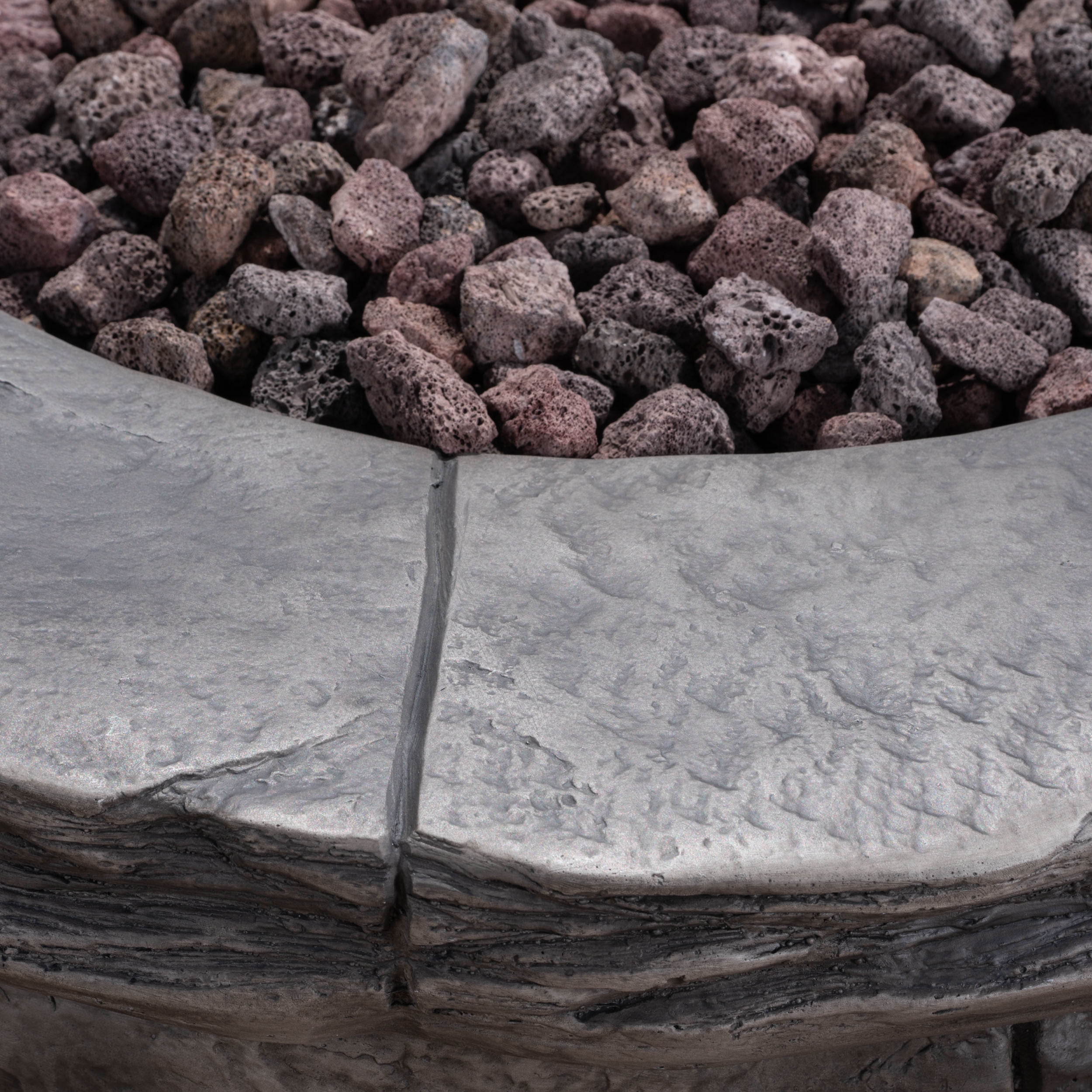 Edmond Outdoor Circular Fire Pit - 40,000 BTU, Grey