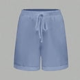 thumbnail image 6 of successthop Women Bermuda Shorts Elastic Band Drawstring Elastic Waist Shorts Breathable with Pockets Holiday Outfits S, 6 of 9