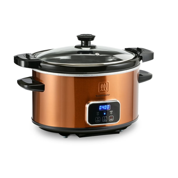 Toastmaster 4Quart Digital Slow Cooker with Locking Lid, Copper