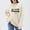 Beige, variant on Women's Funny Graphic Print Oversized Pullover - Knit Long Sleeve Shirt, Casual Comfy Loose Fit Sweater
