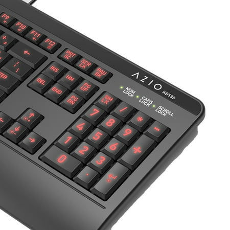 AZIO - KB530 Full-size Wired Antimicrobial Membrane Keyboard for PC - Black