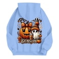 thumbnail image 6 of Sweatshirts for Women Trendy Halloween Hoodie with Pumpkin Ghost Funny Print Oversized Long Sleeve Top Fall Tops,Light Blue,XL, 6 of 7