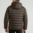 thumbnail image 6 of Mrmaere Men's Hooded Packable Puffer Jacket Lightweight Quilted Warm Insulated Coat for Winter Casual & Travel Wear Brown S, 6 of 9