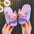 thumbnail image 5 of HCNTES Kids Boys Girls Soft Non-Slip Slippers Summer Slides Water Shoes for Pool Beach Shower Indoor Outdoor Casual Loungewear(Purple,1), 5 of 6