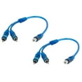 thumbnail image 3 of Unique Bargains Car Audio RCA Female to 2 RCA Male Splitter Adapter Cable Wire Blue 2 Pcs, 3 of 4