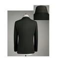thumbnail image 5 of Men's 2-Piece Black Double-Breasted Suit Set: Blazer + Stretch Waist Pants, Bonus Tie, Formal Business Wedding Outfit, 5 of 7