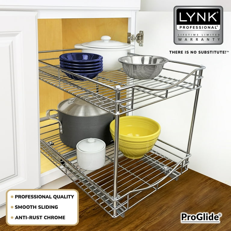 Lynk Professional 17 x 18 Slide Out Cabinet Organizer - Pull Out Under  Cabinet Sliding Shelf
