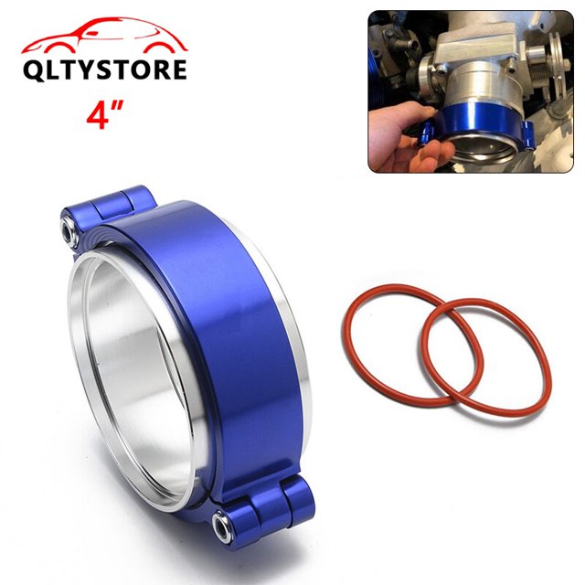 4'' 101mm Aluminum Quick Release V-Band Clamp for Intake Intercooler Pipe Blue